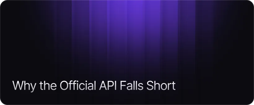 Why the Official API Falls Short