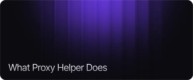 What Proxy Helper Does